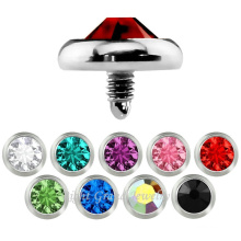 Inox 316L acier inoxydable chirurgical Pierre CZ Dermal Anchor Tops personnalisés Skin Diver Piercing